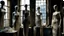 Placeholder: Antique mannequins in an abandoned shop, cracked porcelain faces with disturbingly human expressions, limbs in impossible positions, projected shadows forming silhouettes different from their poses, dust and cobwebs creating spectral veils, moonlight filtering through broken windows, gothic horror style