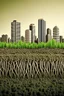 Placeholder: city growing from soil like plants