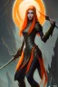 Placeholder: painting of a tall elven young woman with short light orange hair and freckles on the cheak bones and tall body of a topmodel light clothes, long shot, ultra realistic, concept art, intricate details, eerie, highly detailed, photorealistic, octane render, 8 k, unreal engine. art by artgerm and greg rutkowski and charlie bowater and magali villeneuve and alphonse mucha