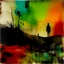 Placeholder: Learned helplessness paradigm shift, abstract surreal horror, by Dave McKean and Colin McCahon and Squeak Carnwath, ink wash mind-bending illustration; asymmetric, Uv reactive colors, dark shines, atmosphere guided by N(t)=N0​⋅e−kt