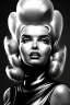 Placeholder: portrait of jayne mansfield as evil queen in black leather, angry, stern look, volumetric lighting, particales,highly detailed,cinematic, deep colours,8