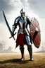 Placeholder: A knight in leather armor, wielding a sword and shield