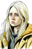 Placeholder: blonde Icelandic woman sad drawing coloured