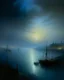 Placeholder: A grayish dark blue city in twilight painted by Ivan Aivazovsky