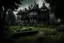 Placeholder: victorian garden and gloomy mansion