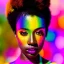 Placeholder: masterpiece, best quality, woman, dark skinned, sparkling eyes, fluorescent skin, colorful makeup, afro, highly detailed body, sun light, 4K, RAW, depth of field, high contrast, realistic details, 24mm