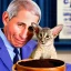 Placeholder: dr. Anthony fauci giant ears eating a bowl of covid Spike protein