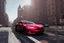 Placeholder: A Tesla 'Model S' is drifting at high speeds, near the 'Central Synagogue' in New York City. (CINEMATIC, WIDE ANGLE LENS, PHOTO REAL)