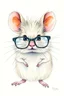 Placeholder: SKETCH WATERCOLOR PASTEL COLOURS - “Mr. Whiskers McStreusel mouse, a wiry fellow with wild white hair and glasses so large they practically covered his whole face.”