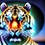 Placeholder: Tiger on burning sea