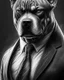 Placeholder: Illustrative sketch of a image of an angry humanoid dog, suit and tie, arte lineal ultra quality, 8k, cuerpo completo