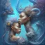 Placeholder: sango fantasy, fantasy magic, intricate, sharp focus, illustration, highly detailed, digital painting, concept art, matte, artgerm and paul lewin and kehinde wiley, masterpiece sexy lips Hawaiian afro lips black African lady body mermaid lionfish head blue space lady beach sea under water mermaid seaweed