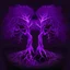 Placeholder: two trees with roots connected purple dark neon