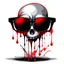 Placeholder: a drawed phantom with sunglasses and red drops