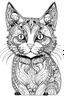 Placeholder: Portrait of a cat by Van Goghoutline art for cute Halloween coloring pages with witch, white background, Sketch style, full body, only use outline, mandala style, clean line art, white background, no shadows and clear and well outlined