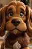 Placeholder: Disney ad for a cute dog named buddy who is a cockapoo and has long ears and is golden brown in ccolour