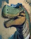 Placeholder: Dinosaur, T-rex, Comic style, portrait
