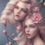 Placeholder: femme long cheveux blond yeux bleus , 8k resolution, flower magnolia lotus rose, beautiful portrait, 8k resolution, flower head and body, beautiful