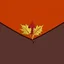 Placeholder: an autumn colored textured cloth embroidered ornamental leaves, pointed bottom, on darker textile background, embroidered text across top, Canadian western textile art design