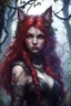 Placeholder: CAT GIRL, FANTASY, FORESTY, VINES, SOULLESS, FLUFFY TAIL, VIKING RED HAIR, METAL