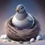 Placeholder: pigeon sitting on a nest with eggs, cute avatar