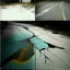 Placeholder: Minimal contemporary oil paintings of Graffiti on the floor of concrete road. In the style of Justin Mortimer and Francis Bacon.