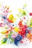 Placeholder: watercolor, photorealism, realistic flowers, leaves and berries, sunny, gloss, white background, pixel art, high detail, delicate sensuality, realistic, high quality, artwork, glitter, hyperdetalization, professional, filigree, transparent, delicate pastel tones, backlight, high detail, gradient texture