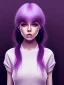 Placeholder: kawaii girl, purple hair, cute, semirealistic, sweater