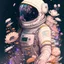 Placeholder: "floral astronaut" hand-drawn digital art, muted tones, flowers everywhere, REALISTIC, anime, 4k, colorful, galaxy