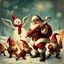 Placeholder: there is no kebabs at christmas, evil Santa, evil gnomes running around, staring flaming eyes, evil Rudolf, very big evil melting angry Frosty the snowman in background, kebabs and kebab, 1940 christmas postcard, blood stains, Flying angel Cherubs, Santa holding a chainsaw, fireworks