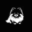 Placeholder: cute silhouette of a pomeranian , black on white vector