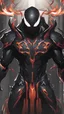 Placeholder: Rainhard suit mix with venom symbiote in solo leveling shadow artstyle, rainhard armor, demon lord them, intricate details, highly detailed, high details