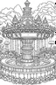 Placeholder: Illustrate a magical fountain adorned with blossoming flowers, modern 2050 YEAR architecture, Clister crisp clear lines, clean line art, line art, Black and white coloring page, for adult, adperfect shape, each image separate model treehouse, realistic, unique, unique style, masterpiece, variation, clean coloring page, vector coloring book illustration, no shading, only draw outlines, crisp, full page, use up the entire screen,