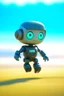 Placeholder: adorable cute chat robot with mouth piece doing parkour on the beach, with short punk hair and real human eyes, its such a perfect day, motion blur, smoke, 8k, downlight, soft light, depth of field, photorealism, trending on art station, lotsa detail