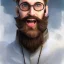 Placeholder: a _ fantasy _ style _ portrait _ painting _ of white male black hair short head silly smile beard round face steampunk goggles castle rpg dnd oil _ painting _ unreal _ 5 _ daz. _ rpg _ portrait _ extremely _ detailed _ artgerm _ greg _ rutkowski _ greg