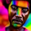 Placeholder: masterpiece, best quality, old man, dark skinned, sparkling eyes, fluorescent skin, colorful makeup, afro, head shot, highly detailed body, sun light, 4K, RAW, depth of field, high contrast, realistic details, 24mm