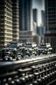 Placeholder: elevated motorcade in air on top of sky scrapers, shot on Hasselblad h6d-400c, zeiss prime lens, bokeh like f/0.8, tilt-shift lens 8k, high detail, smooth render, down-light, unreal engine, prize winning