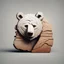 Placeholder: combine textured log with shape of a bear, graphic style, minimalistic,clean