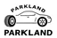 Placeholder: Simplified logo representing services of automobile repairs and tire changes and oil/filter changes, includes text "PARKLAND", black on white