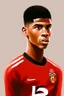 Placeholder: Marcus Rashford English soccer player cartoon 2d