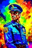 Placeholder: A movie poster of a police officer in classic pictures style of colorers oil painting