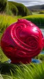 Placeholder: A reddish magenta fiery psychic wetlands designed in Maori sculptures painted by Peter Carl Faberge