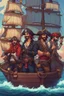 Placeholder: Pirates on a ship, pirates are like ink, stardew valley style