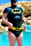 Placeholder: Batman on holiday in the algarve in his batman bikini and getting a bit fat