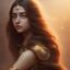 Placeholder: ananya pandey , cute, beautiful, long hair, wavy hair, black eyes, head and shoulders portrait, cinematic, 8k, resolution concept art portrait by Greg Rutkowski, Artgerm, WLOP, Alphonse Mucha dynamic lighting hyperdetailed intricately detailed ,golden hour, face closeup ,hot goddess