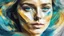 Placeholder: Abstract art, collage, double exposure effect, Van Gogh style. Beautiful female face looking at me, ultra realistic, stylized, highest resolution, best quality, extremely sharp focus, celtic style