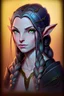 Placeholder: Create a Dungeons and Dragons character portrait for a female elf bladesinger wizard with her hair in a long braid