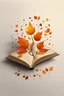 Placeholder: square logo , landscape with leaf fall, flying leaves in the book
