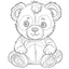 Placeholder: outline art for cute baby bear coloring page for kids, white background, sketch style, full body, only use outline, cartoon style, clean line art, no shadows, clear and well outlined