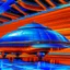 Placeholder: award winning car and driver photograph of a futuristic UFO station wagon designed by an unknown alien civilization, only one vehicle per image painted metallic orange traveling at a high rate of speed,the rear with bright blue flame, bilaterally symetrical